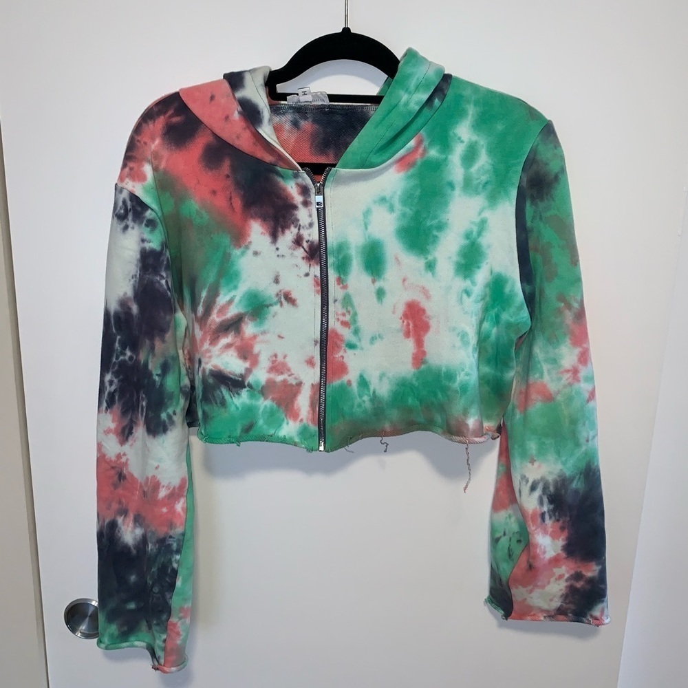 Superdown Revolve Tie Dye Cropped Sweatshirt - image 4